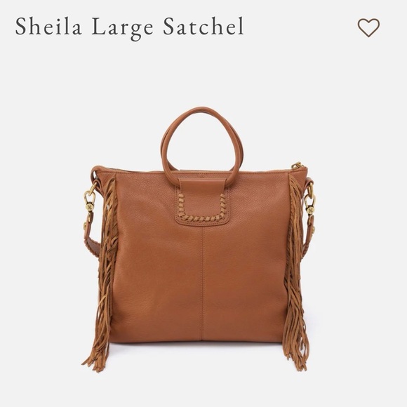 Hobo Sheila Large Satchel Henna Honey Brown Pebble Leather Tote Bag - Picture 2 of 15